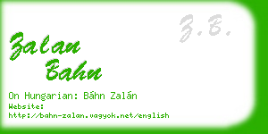 zalan bahn business card